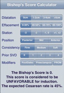 Bishop's Score Calc iPhone Application